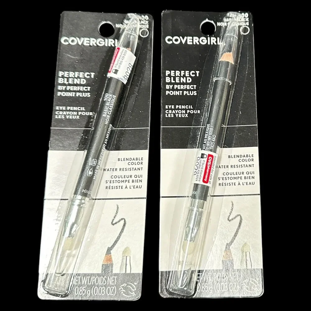 Lot of 2 Covergirl Perfect Blend Eye Pencil 100 Basic Black‎